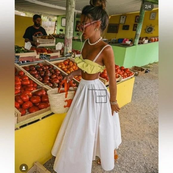 ZARA OLIVE GREEN RUFFLE TOP - Picture 3 of 4